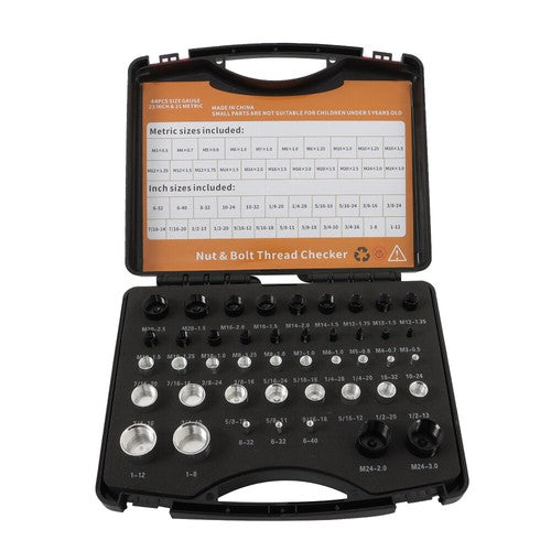 DURAFORCE Nut and Bolt Gauge 23 Metric & 21 Inch 44 Pcs Nut and Bolt Thread Checker in Box