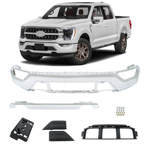 DURAFORCE New For Ford F-150 2021-2023 Front Bumper Face Bar 6-piece Kit W/o Sensor Holes