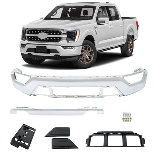 DURAFORCE New For Ford F-150 2021-2023 Front Bumper Face Bar 6-piece Kit W/o Sensor Holes