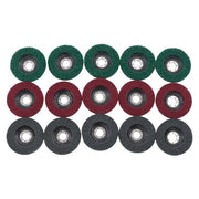 DURAFORCE Flap Wheels Set 180# 320# 600# 5 Pcs of each Scour Flap Disc 15 Pcs 4.5 Inch
