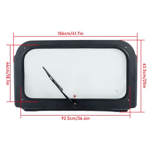 DURAFORCE For Polaris RZR 570, 800, XP 900 Full Glass Windshield with Wiper Black