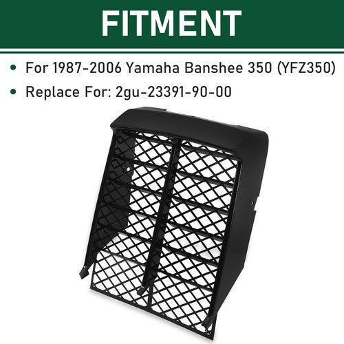 DURAFORCE Black Radiator Cover & Front Panel Grill For 1987-2006 Yamaha Banshee YFZ350