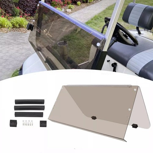 DURAFORCE Tinted Folding Windshield For 1995-03 Yamaha G14 G16 G19 Golf Cart Part PC Smoke
