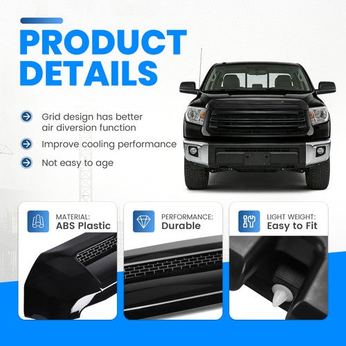 Front Upper Hood Molding Grille for Toyota Tundra 2014-2021