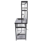 DURAFORCE 39.4in Stainless Steel Utility Sink Set, Single Bowl Commercial Sink w/ Shelves