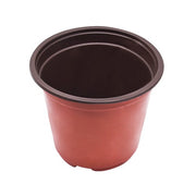 DURAFORCE 13×11×9CM Brick Red Round Plastic Plant Pots Flowerpot Nursery Pot