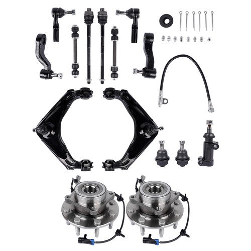 DURAFORCE Front Wheel Hub Bearing Control Arm Suspension Kit for GMC Sierra 1500 2500 HD