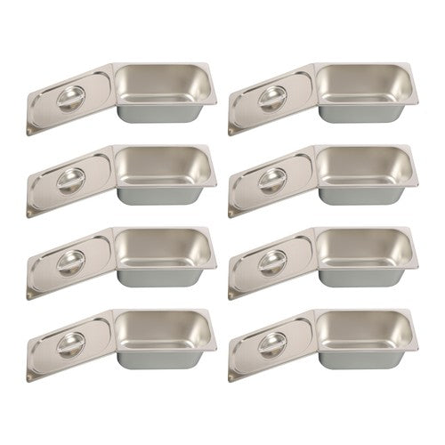 DURAFORCE 6 Inch Deep 8 Pack Restaurant Steam Table Pans 1/3 Size with Non-Stick Coating
