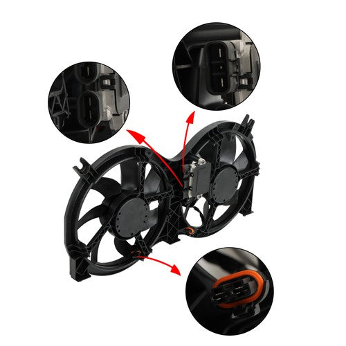 DURAFORCE Fit For 2014-2019 Infiniti QX60 3.5L 2.5L Radiator Cooling Fan W/Control Module