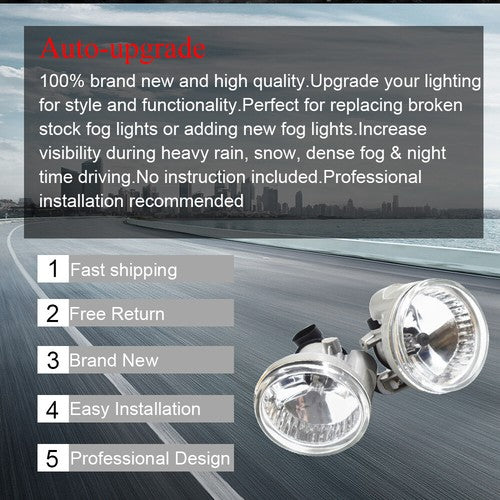 DURAFORCE Clear Lens Front Bumper Driving Fog Lights w/Bulbs For Toyota Prius Echo