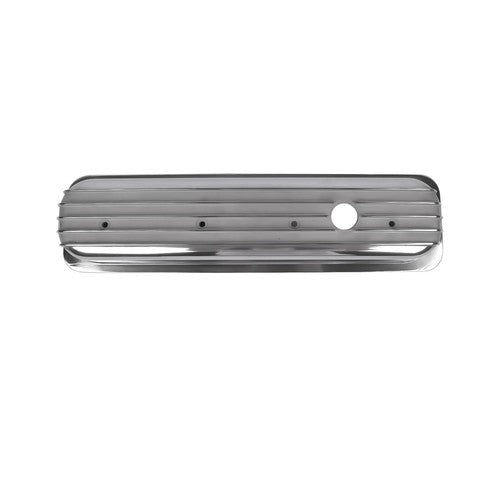 DURAFORCE Finned Polished Aluminum Center Bolt Short Valve Covers For SBC 350 5.7 5.0 V8