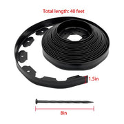 DURAFORCE 40FT Garden Edge Lawn Grass Stone Isolation Strip 16pcs Anchoring Spik US