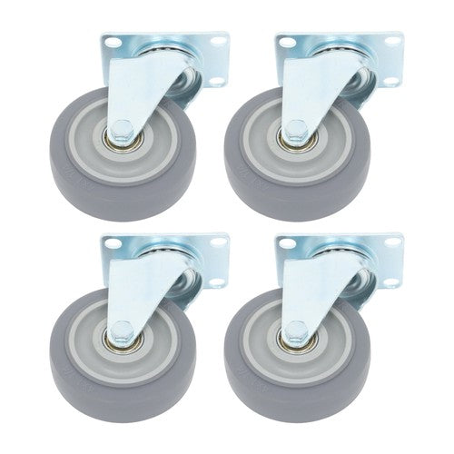 DURAFORCE 4 Pack Grey With Diagonal Bar 1200 Lbs 4 Inch Swivel Caster Wheels Heavy Duty