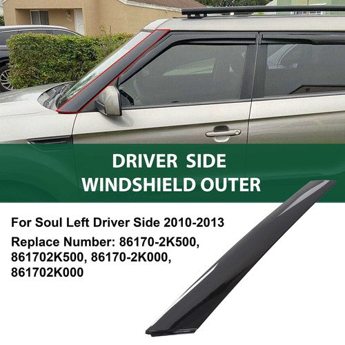 DURAFORCE Windshield-Outer Molding Trim Panel A-Pillar For 2010-2013 Kia Soul Exterior LH