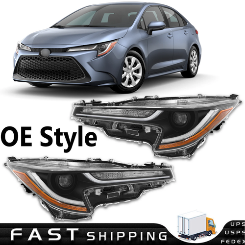 DURAFORCE For 2020 2021 2022 Toyota Corolla L LE LED Headlight Pair W/Turn Singal light
