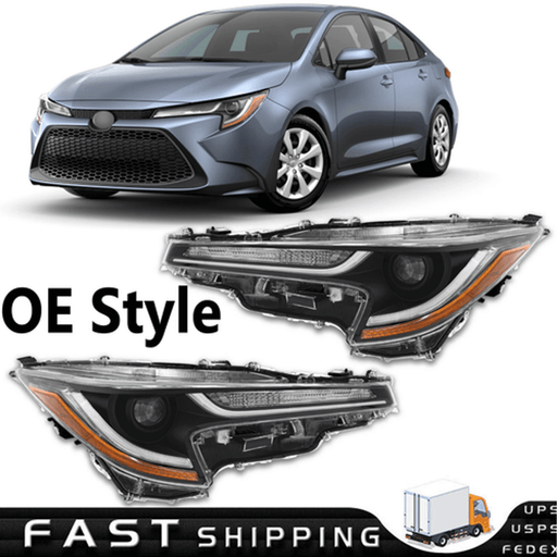 DURAFORCE For 2020 2021 2022 Toyota Corolla L LE LED Headlight Pair W/Turn Singal light