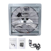 DURAFORCE Shutter Exhaust Fan 24in, 1.65m Power Cord, 4120CFM, Wall Mounted, Silver
