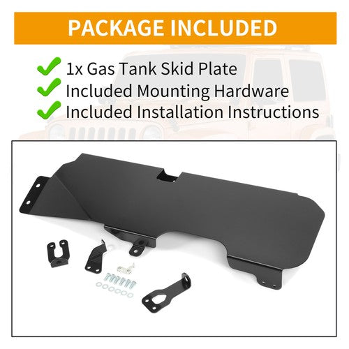 Gas Tank Skid Plate Fuel Tank for Jeep Wrangler JK 4WD 2007-2018 2-Door