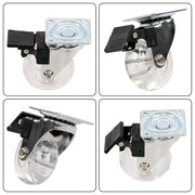 DURAFORCE 2 Inch Caster Wheels Set of 4 Heavy Duty Locking Casters with brake white