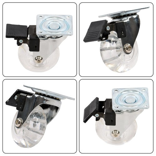 DURAFORCE 2 Inch Caster Wheels Set of 4 Heavy Duty Locking Casters with brake white