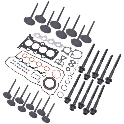DURAFORCE Gasket Set W/ Bolts &Intake Exhaust Valves for Hyundai Accent 1.6L L4 2012-2019