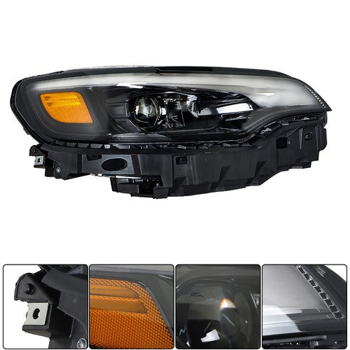 DURAFORCE For Jeep Cheroke 2019-2022 Headlight Right/Passenger Side Single Clear Lens LED