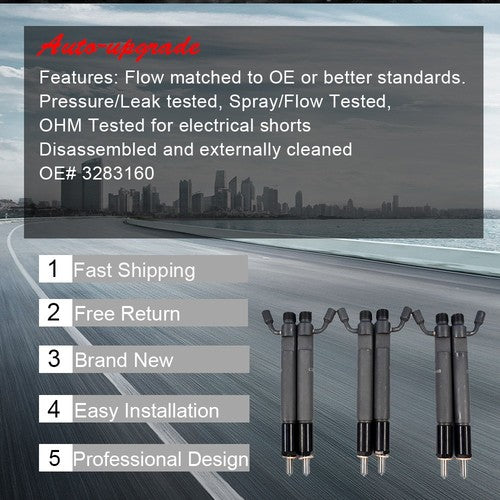 DURAFORCE 6PCS Fuel Injector Fit For Toyota 4Runner Pickup MR2 Celica Tercel T100 3283160