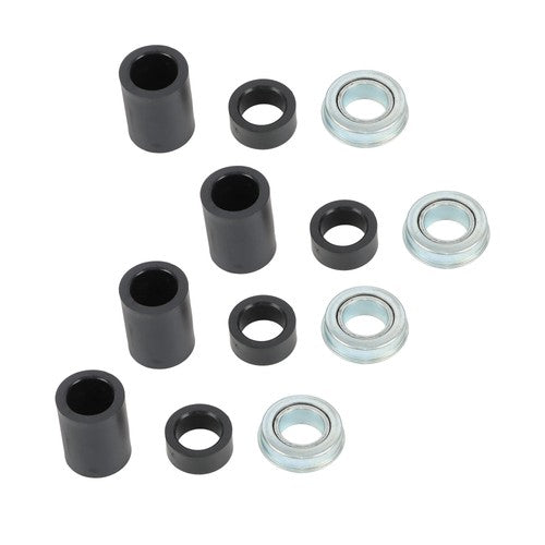 DURAFORCE 2PCS 14.5x4-8 Solid Wheels w/Toothed Tread, Silver Hub Black&Silver Replace Tire