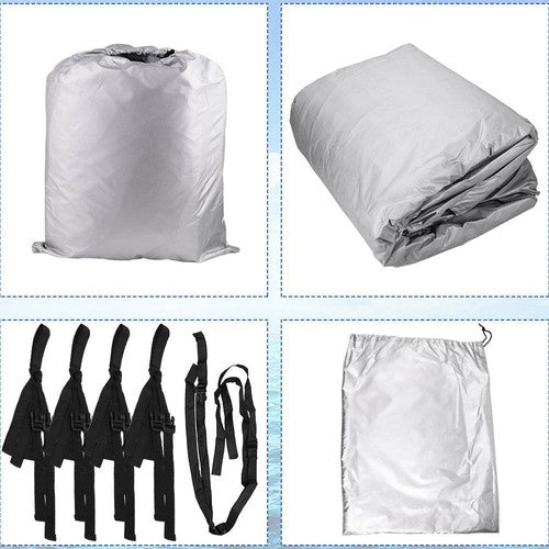 DURAFORCE Boat Cover Waterproof Trailerable Pontoon Fabric Gray 21-24FT