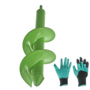 DURAFORCE Garden Planting Auger 3x12Inch,Heavy Duty Solid with Thickened Spirals Green
