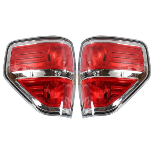 DURAFORCE Tail Light Set Fit FOR 2009-2014 Ford F150 F-150 Rear Body Lamps L+ R Halogen