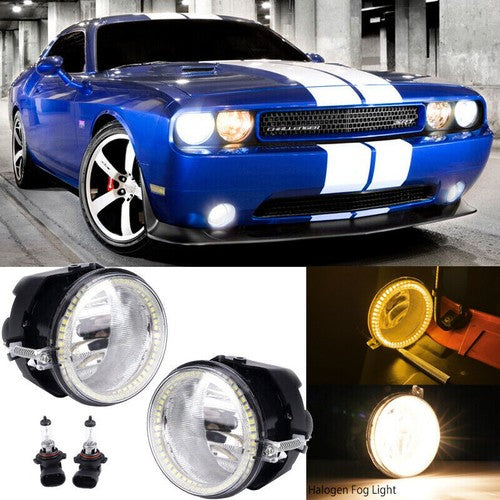 DURAFORCE Fit 2011 2012 2013 2014 Dodge Challenger Pair LED Halo Fog Light Lamp Assembly