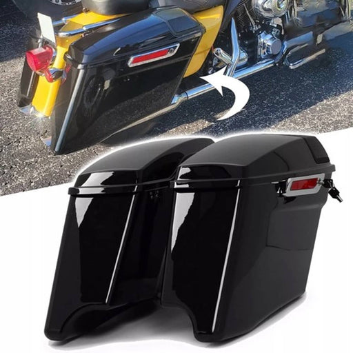 DURAFORCE 4" Stretched Extended Hard Saddlebags 5x7" Speaker Lid For Harley Touring 14+