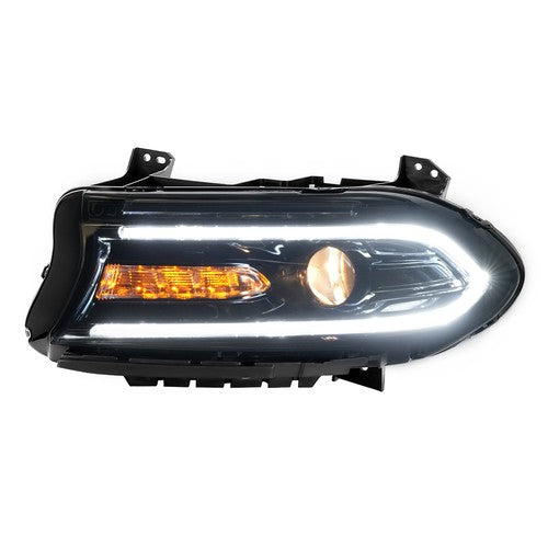 Left Driver Side Headlight Projector Assembly for Dodge Charger 2015 2023 Black