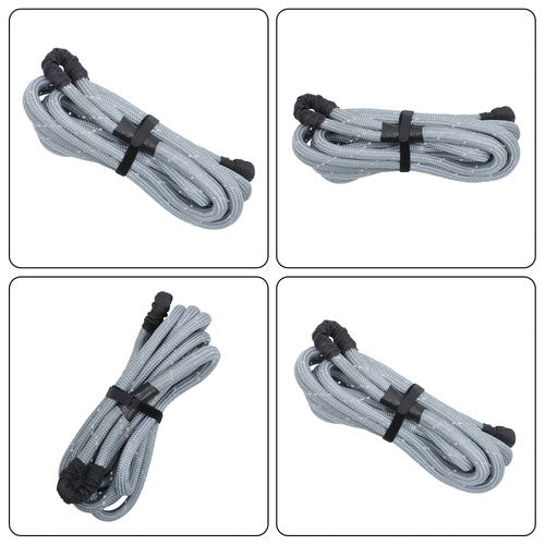 DURAFORCE 1"×30ft Gray Kinetic Recovery Rope With 2 Soft Shackles Kit 34000lbs Heavy Duty