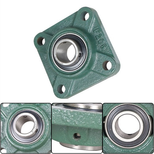 DURAFORCE 2 PCS Solid Base Pillow Block Flange Mounted Bearing 1" Bore 4 Bolt UCF205-16 US