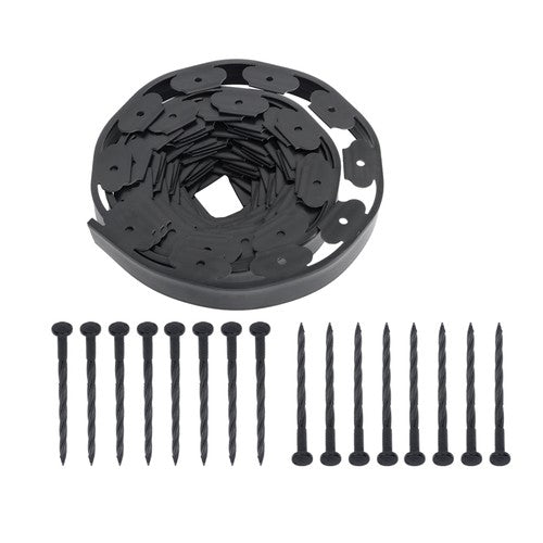 DURAFORCE Garden Edging Kit With Anchoring Spikes No Dig Lawn Border L-shaped Lawn