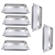 DURAFORCE 2.5 Inch Deep 6 Pack Full Size Restaurant Steam Table Pans Without Lid