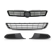 DURAFORCE For 11 2011-2014 VW Volkswagen Jetta Upper & Lower Grille & Fog Light Covers SET