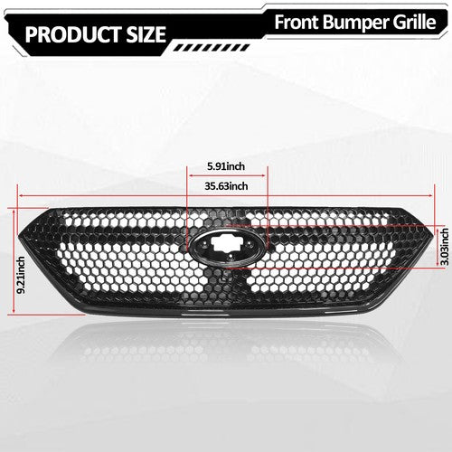 DURAFORCE Front Bumper Gloss Black Grille Assembly Sti Style for Subaru WRX VB 2022-2026
