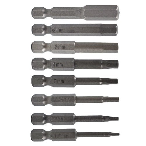 DURAFORCE Metric mm Hex Head Allen Bit Set 8 Piece Quick Connect Shank Impact Driver Drill