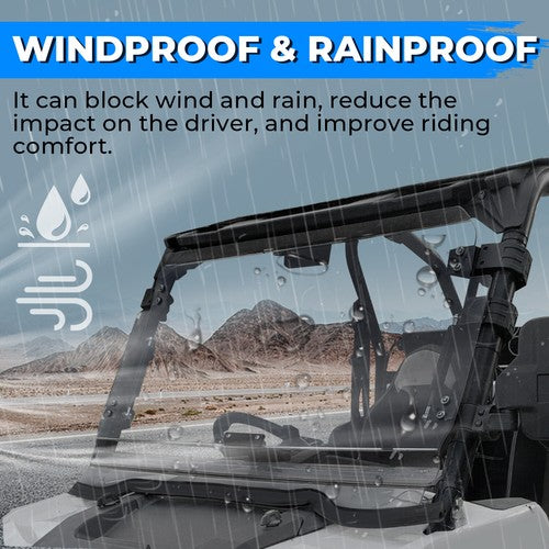 Fold Down Windshield for 14-18 Polaris RZR 900 XP 1000 S 900 Scratch Resistant