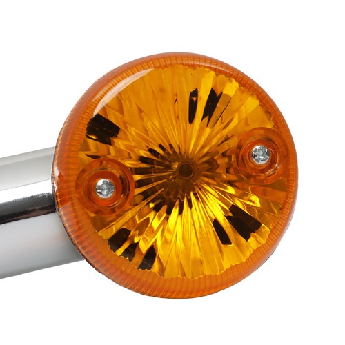 DURAFORCE 2×Amber Chrome Front Rear Turn Signal Blinker Indicator Light Motorcycle