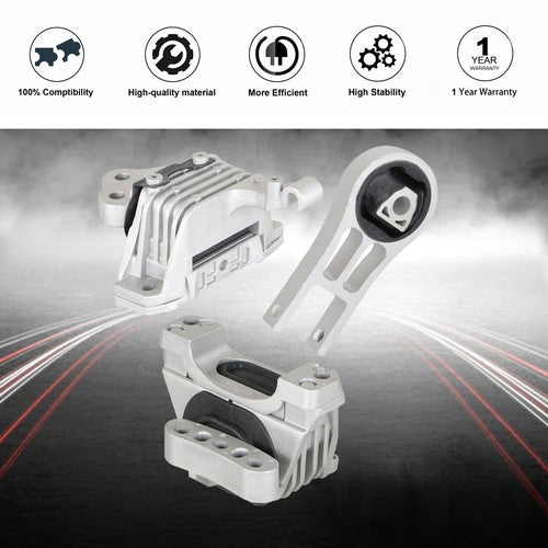 DURAFORCE 3× Complete Engine Motor &Transmission Mount For Cherokee Chrysler 200 2015-2017