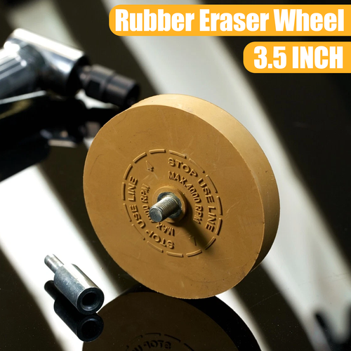 DURAFORCE 3.5" Car Decal Remover Eraser Wheel Tool for Drill Adhesive Pinstripe Sticker