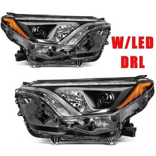 DURAFORCE PAIR/SET LED DRL Projector Headlights Assembly For Toyota RAV4 2.5L 2016 17 2018