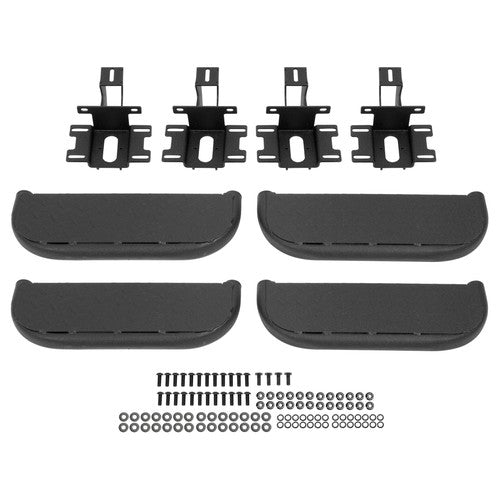 4Pcs Running Boards Side Hood Steps for 2007 2018 Jeep Wrangler JK Steel 4Dr