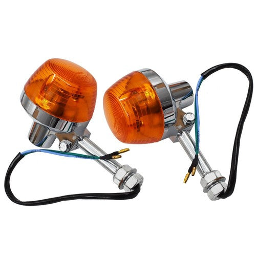 DURAFORCE For Honda CT70 CT90 XL100 CB350 CM400 CB450 CB750 Turn Signal Light 8mm 12V Pair