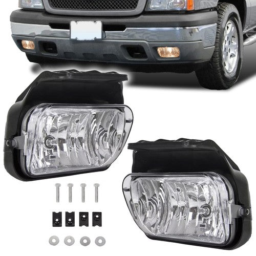 DURAFORCE Pair Bumper Fog Lights Lamps Left Right for Chevy Silverado Avalanche 2003 2006