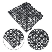 DURAFORCE 55PCS 12x12" Interlocking Drainage Floor Tiles Modular Interlocking Tile Black